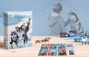 Hike! A card-drafting racing game with huskies