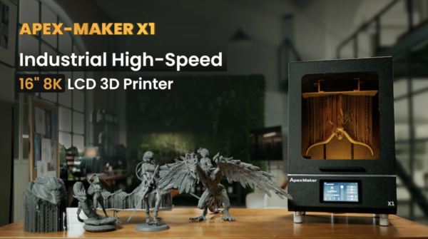 Apex-maker X1: Industrial High-Speed 16″ 8K LCD 3D Printer