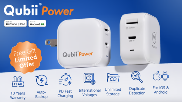 Qubii Power: 2-in-1 Auto-Backup & Charge, 10 Years Warranty!