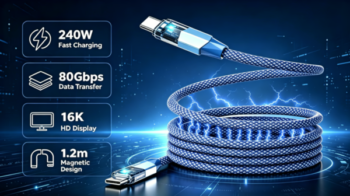 NovaCable – 240W Cyberpunk Transparent Magnetic USB5 Cable